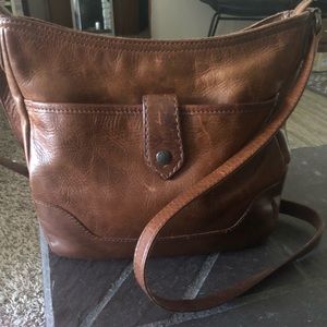 Frye leather across shoulder strap purse.